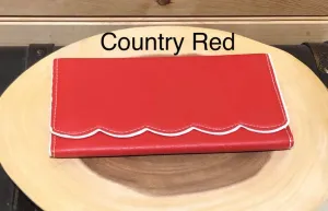 Scallop Wallet - Country Red