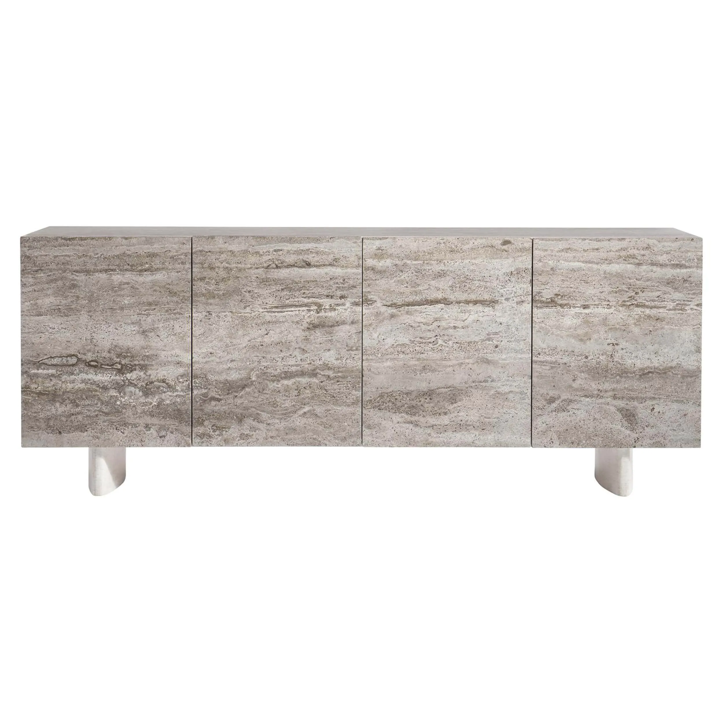 Sereno Entertainment Credenza, Silver Travertine