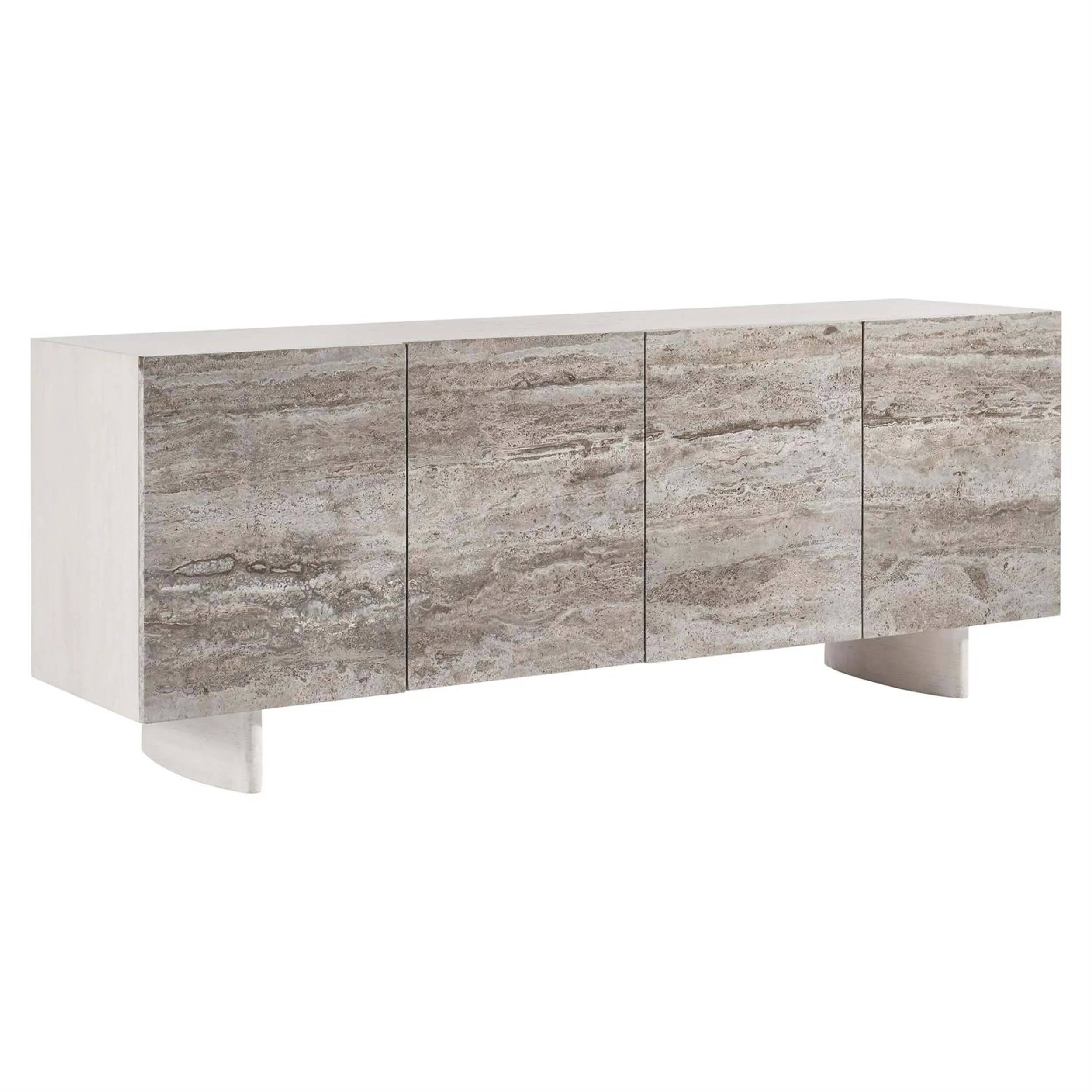 Sereno Entertainment Credenza, Silver Travertine