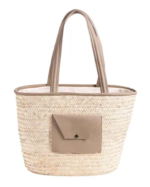 Shopping Bag Saaf with Fake Leather Pocket L