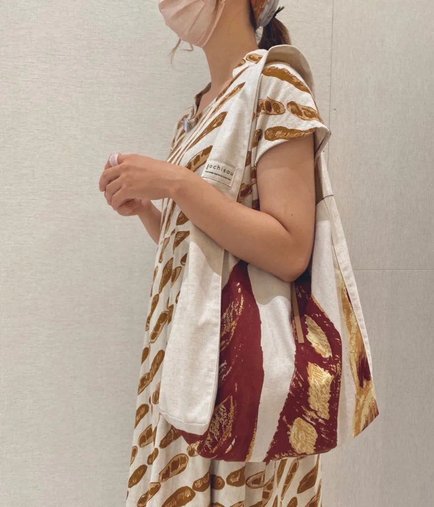 Shopping shoulder bag / linen cotton