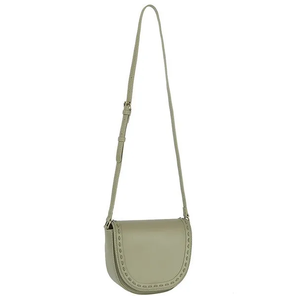 Stitched Flap Saddle Crossbody Bag