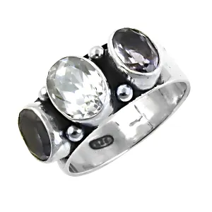 Stunning Amethyst Cubic Zirconia Silver Ring - Elegant Gemstone Jewelry