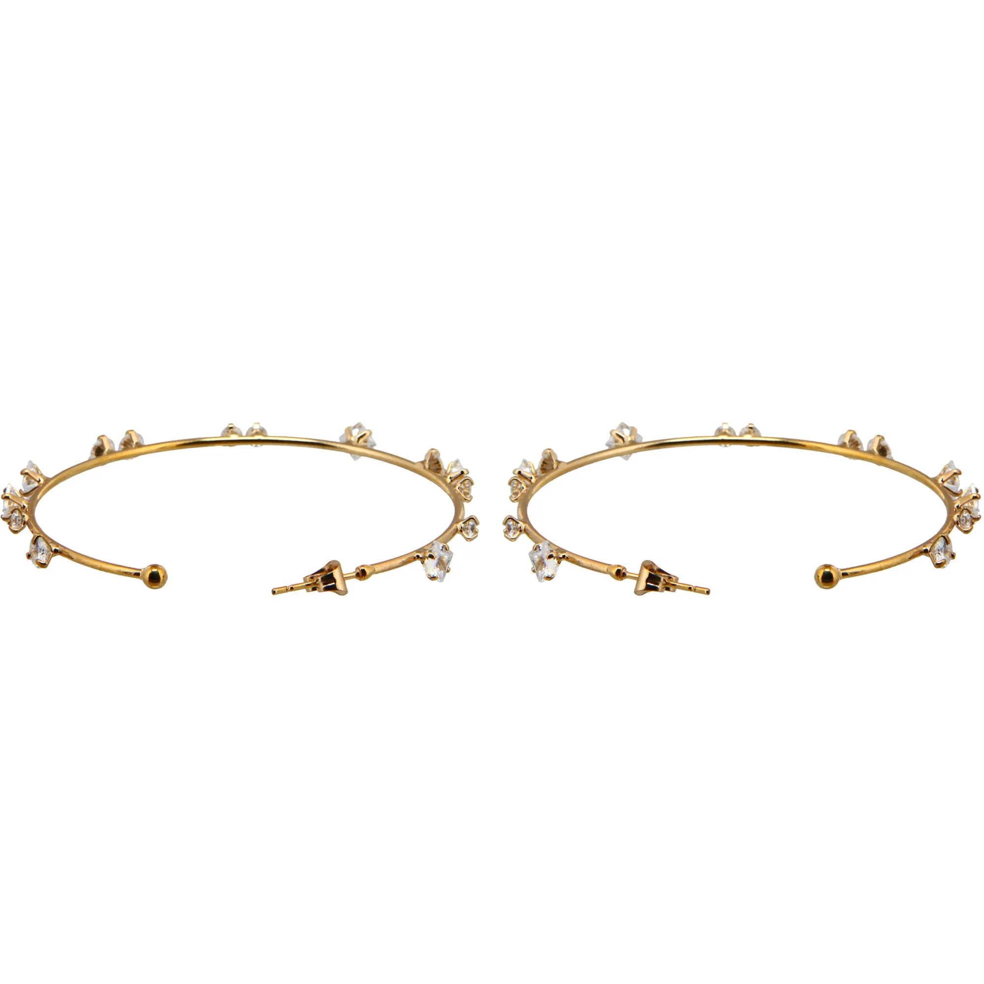 Stunning Crystal in2" Cubic Zirconia Hoop Earrings
