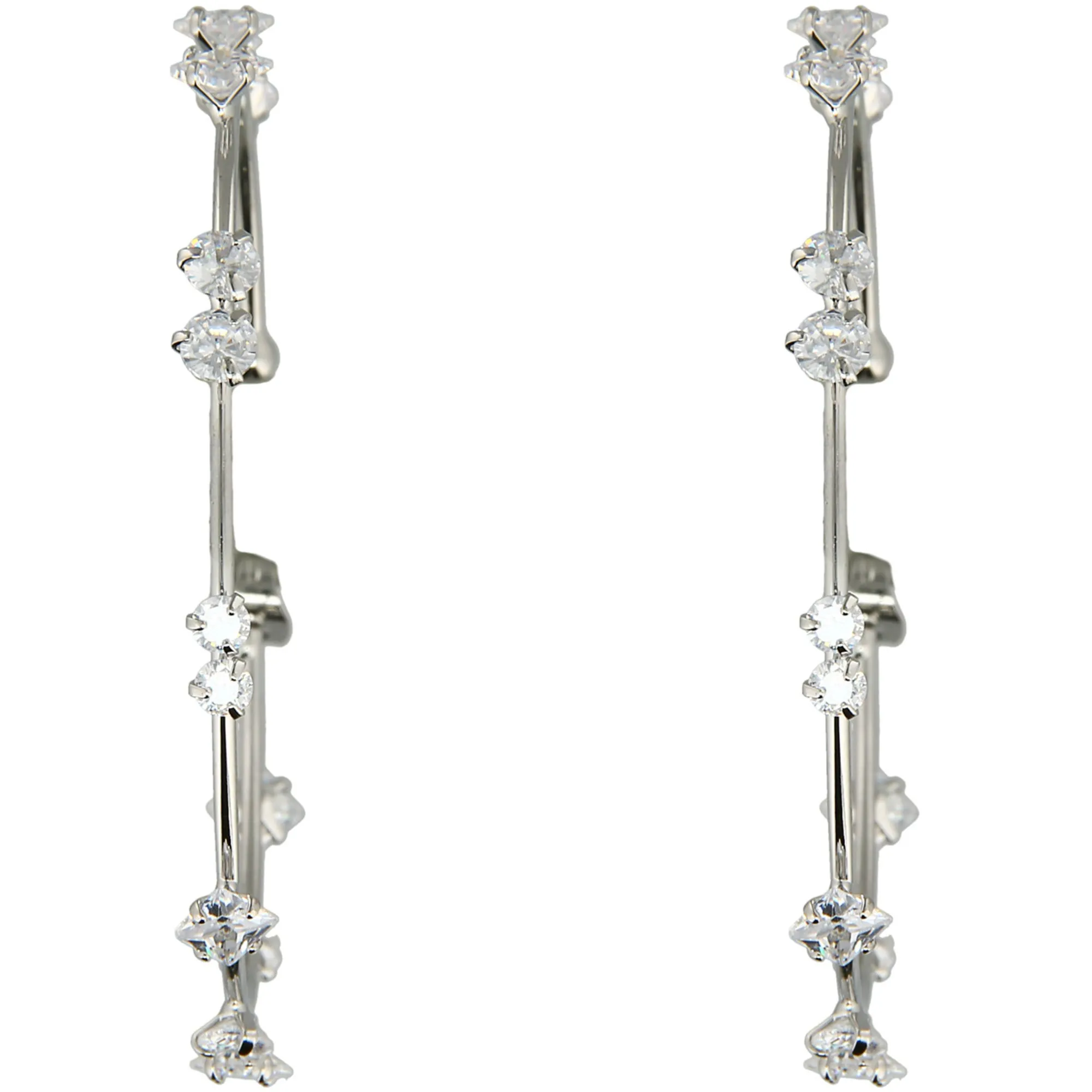 Stunning Crystal in2" Cubic Zirconia Hoop Earrings
