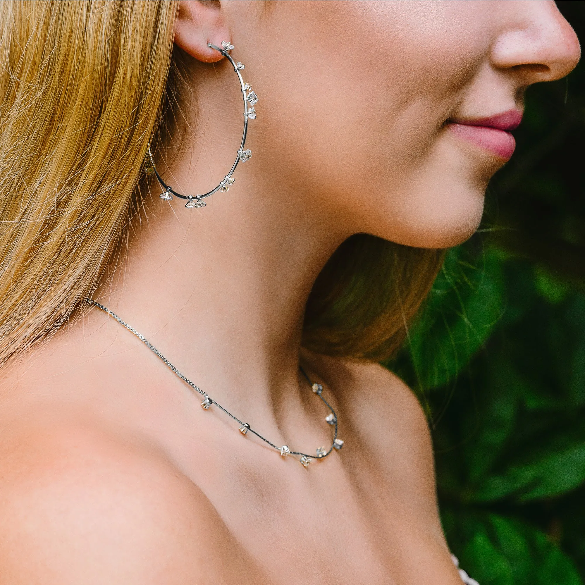 Stunning Crystal in2" Cubic Zirconia Hoop Earrings