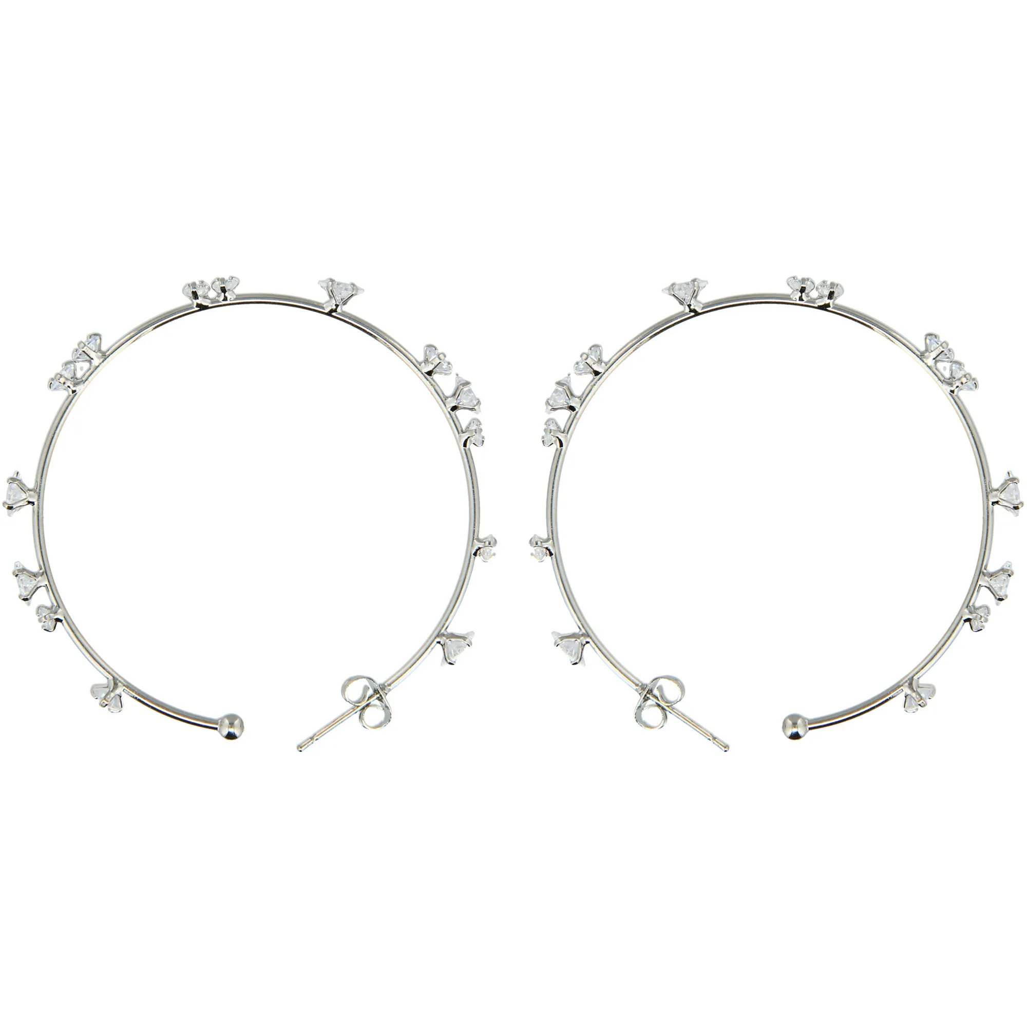 Stunning Crystal in2" Cubic Zirconia Hoop Earrings