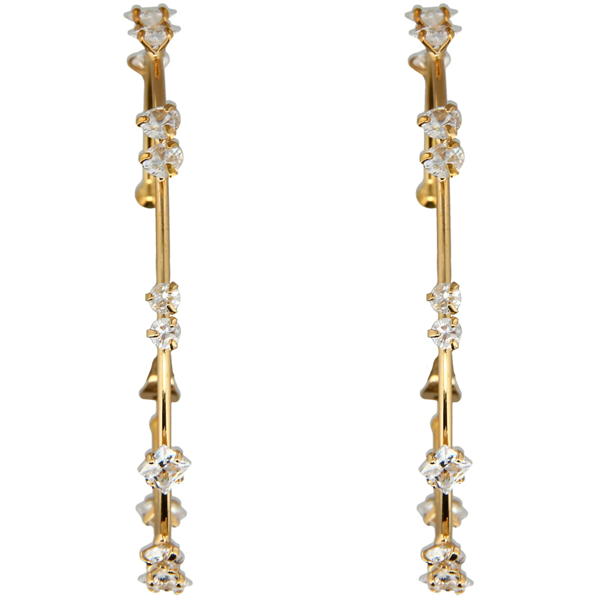 Stunning Crystal in2" Cubic Zirconia Hoop Earrings