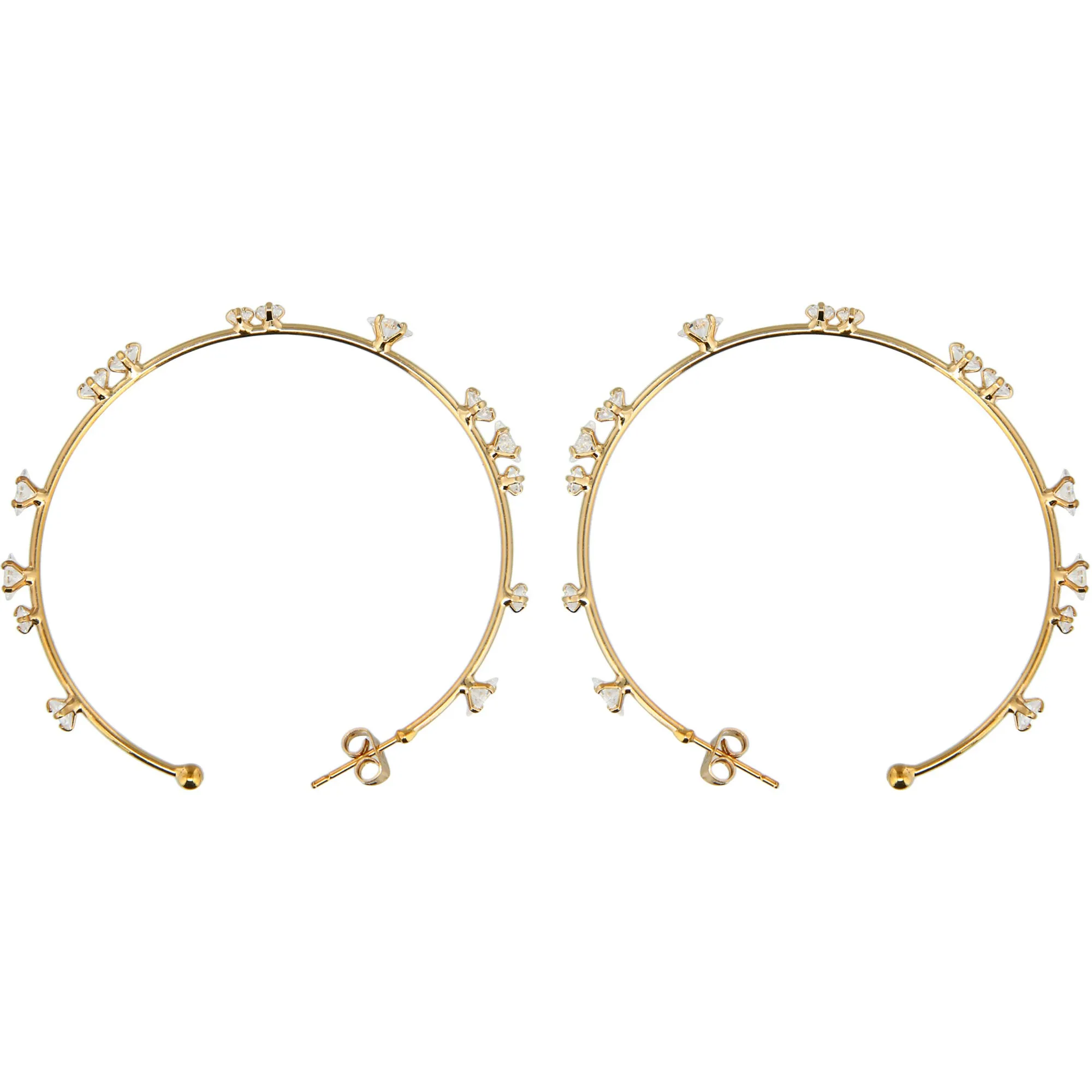 Stunning Crystal in2" Cubic Zirconia Hoop Earrings