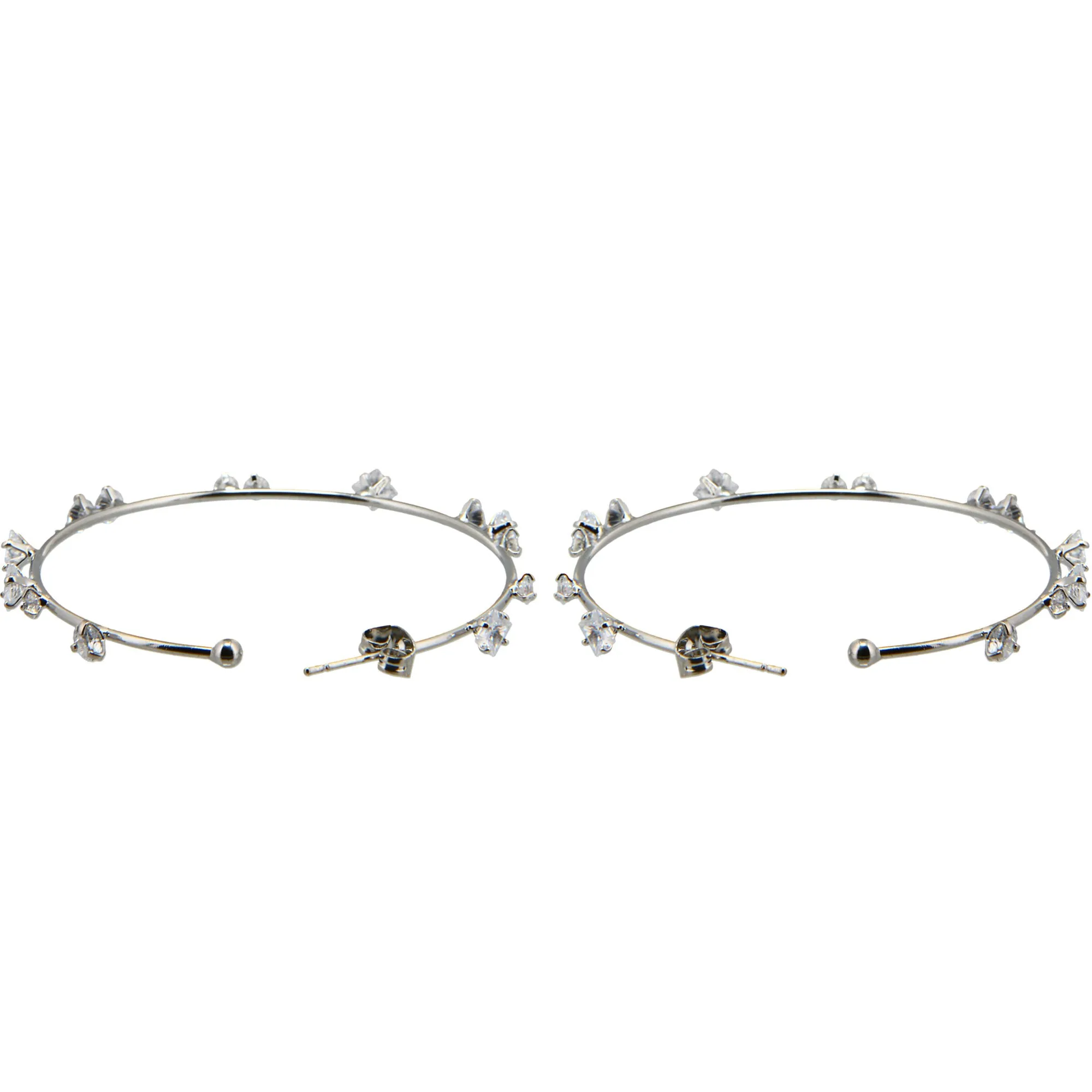 Stunning Crystal in2" Cubic Zirconia Hoop Earrings