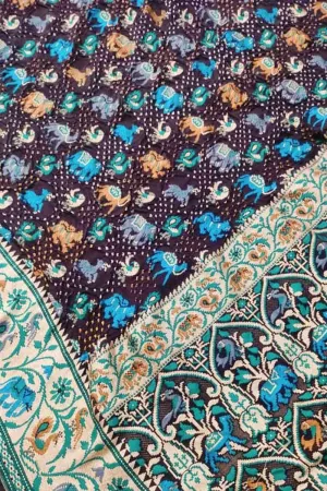 Stunning Multicolor Bandhani Banarasi Pure Georgette Meenakari Saree
