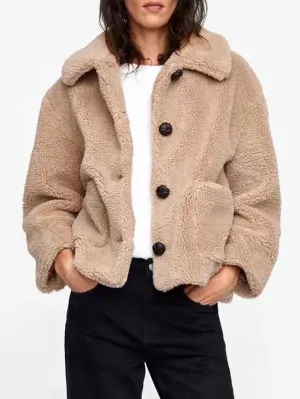 Stunning Solid Button Outwear