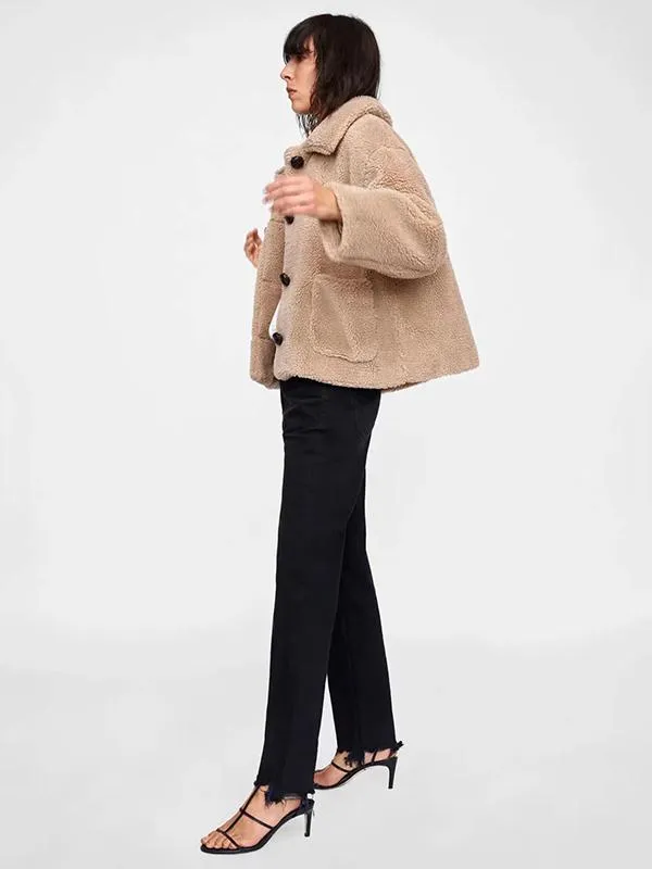 Stunning Solid Button Outwear