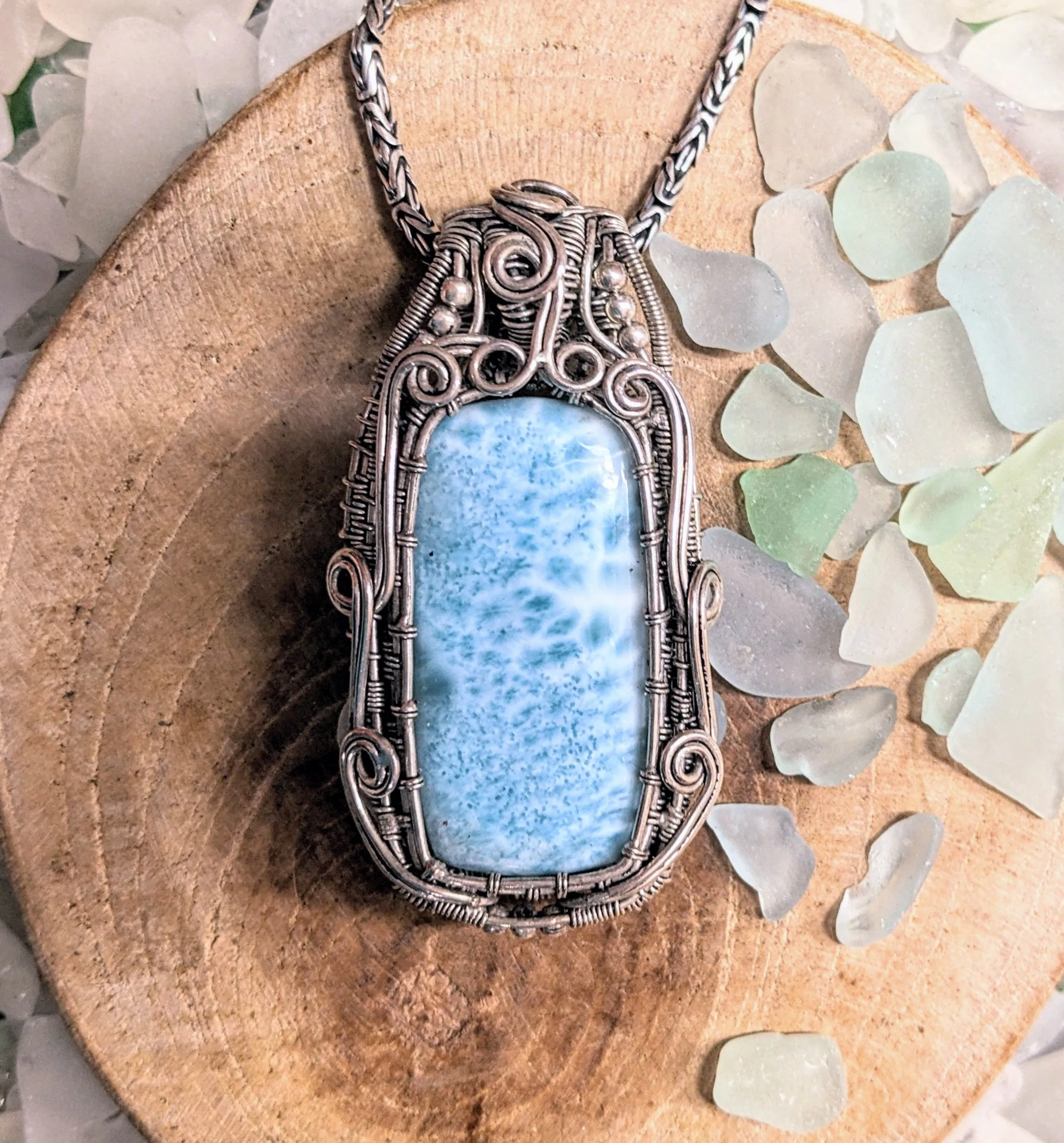 Stunning Statement Larimar Pendant