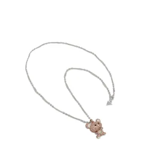 Stunning Steel Necklace with Appliques and Rhinestones