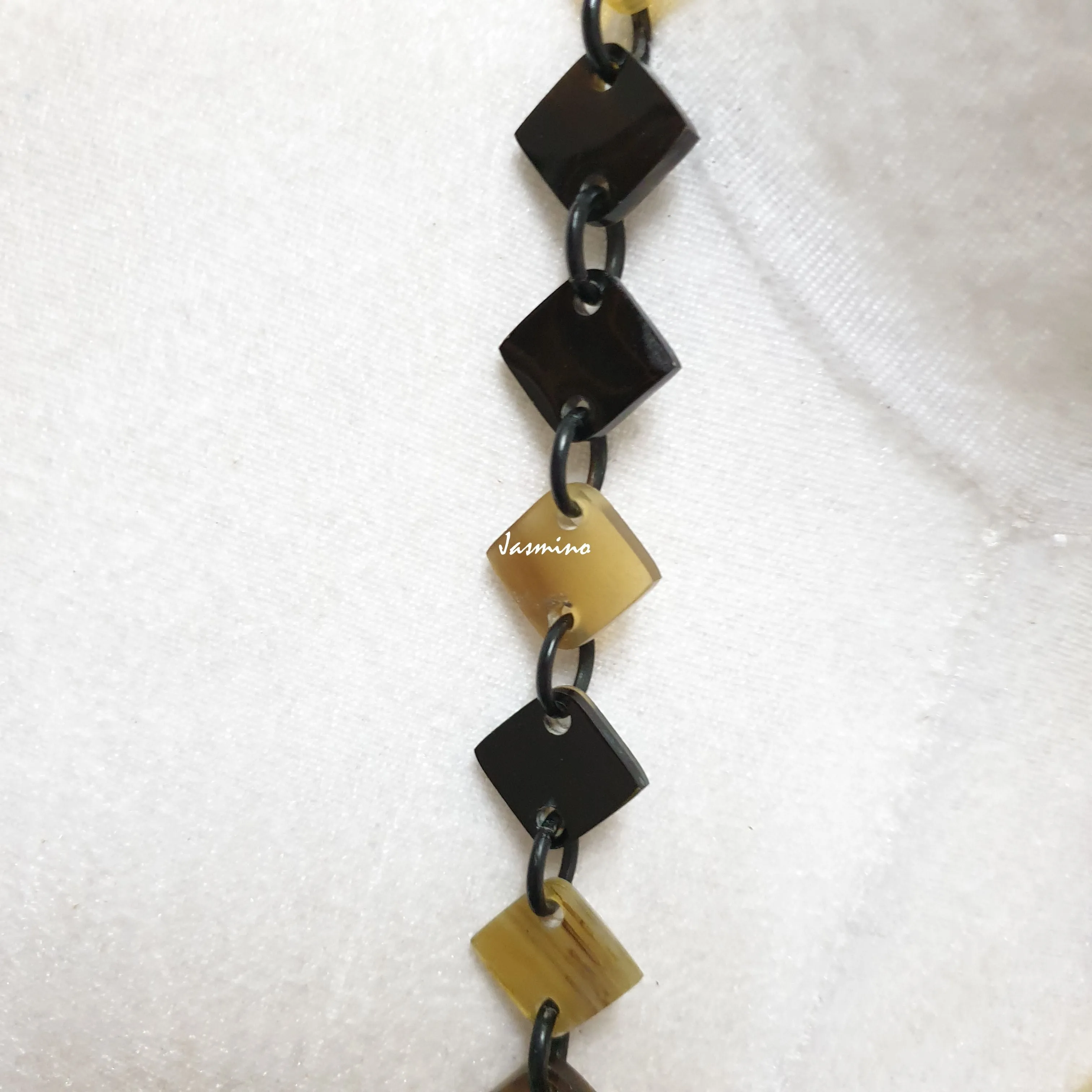 Stunning Trendy Necklace J18094, Handmade Buffalo Horn from Vietnam.