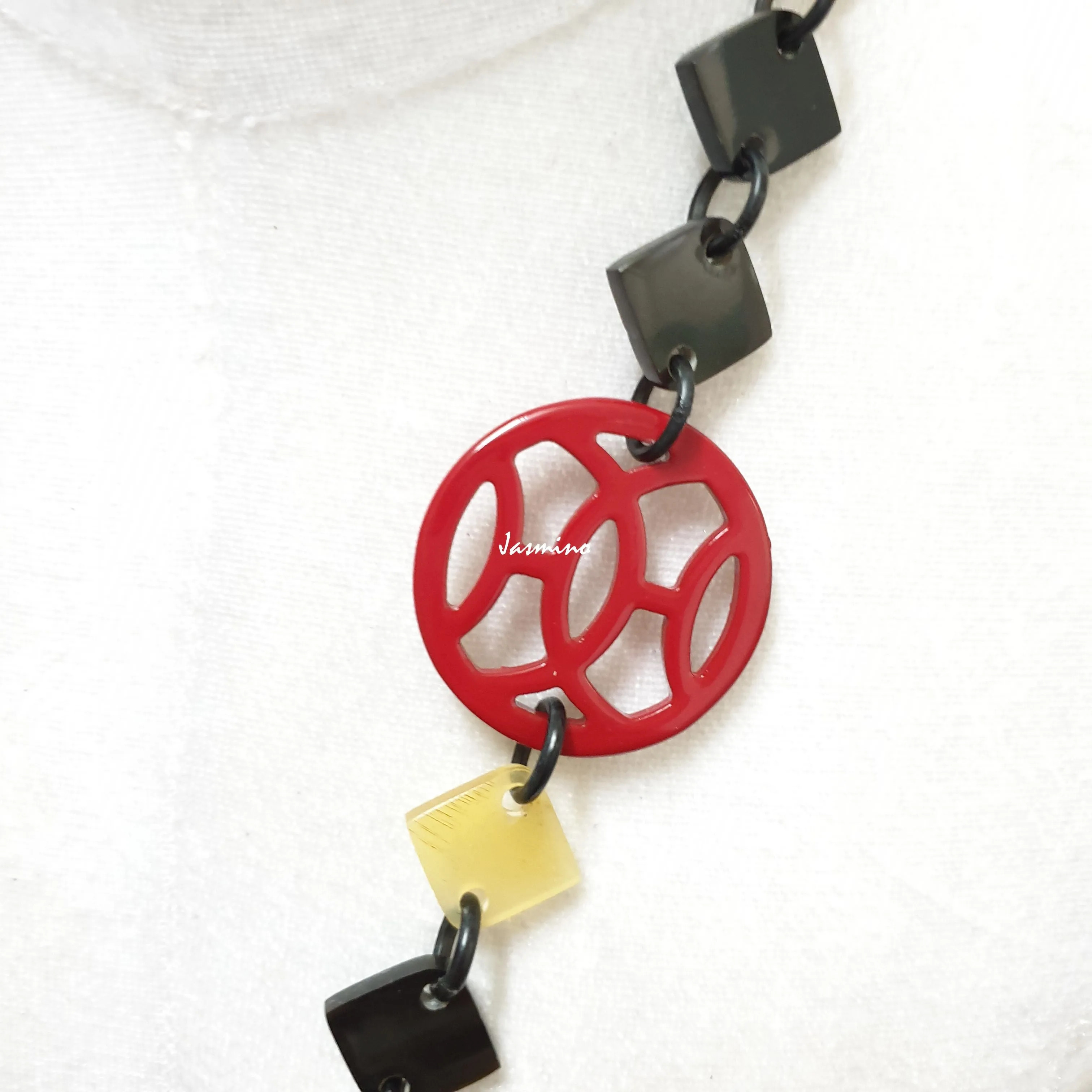 Stunning Trendy Necklace J18094, Handmade Buffalo Horn from Vietnam.