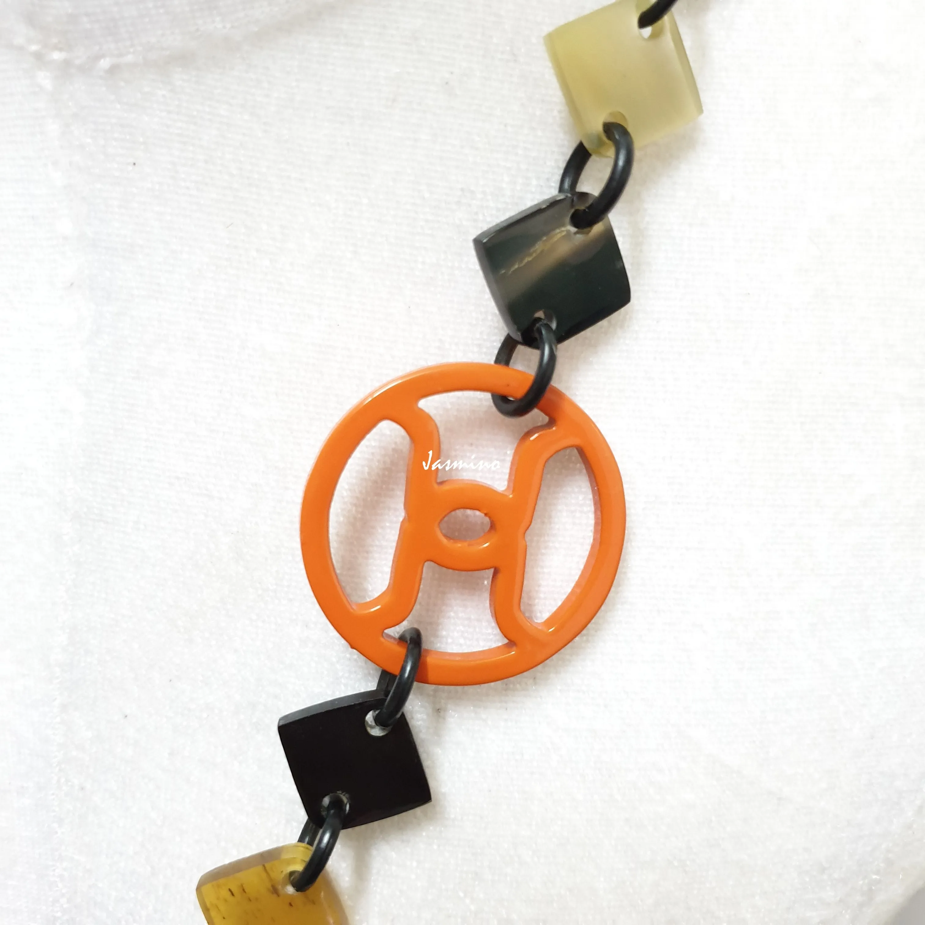 Stunning Trendy Necklace J18094, Handmade Buffalo Horn from Vietnam.