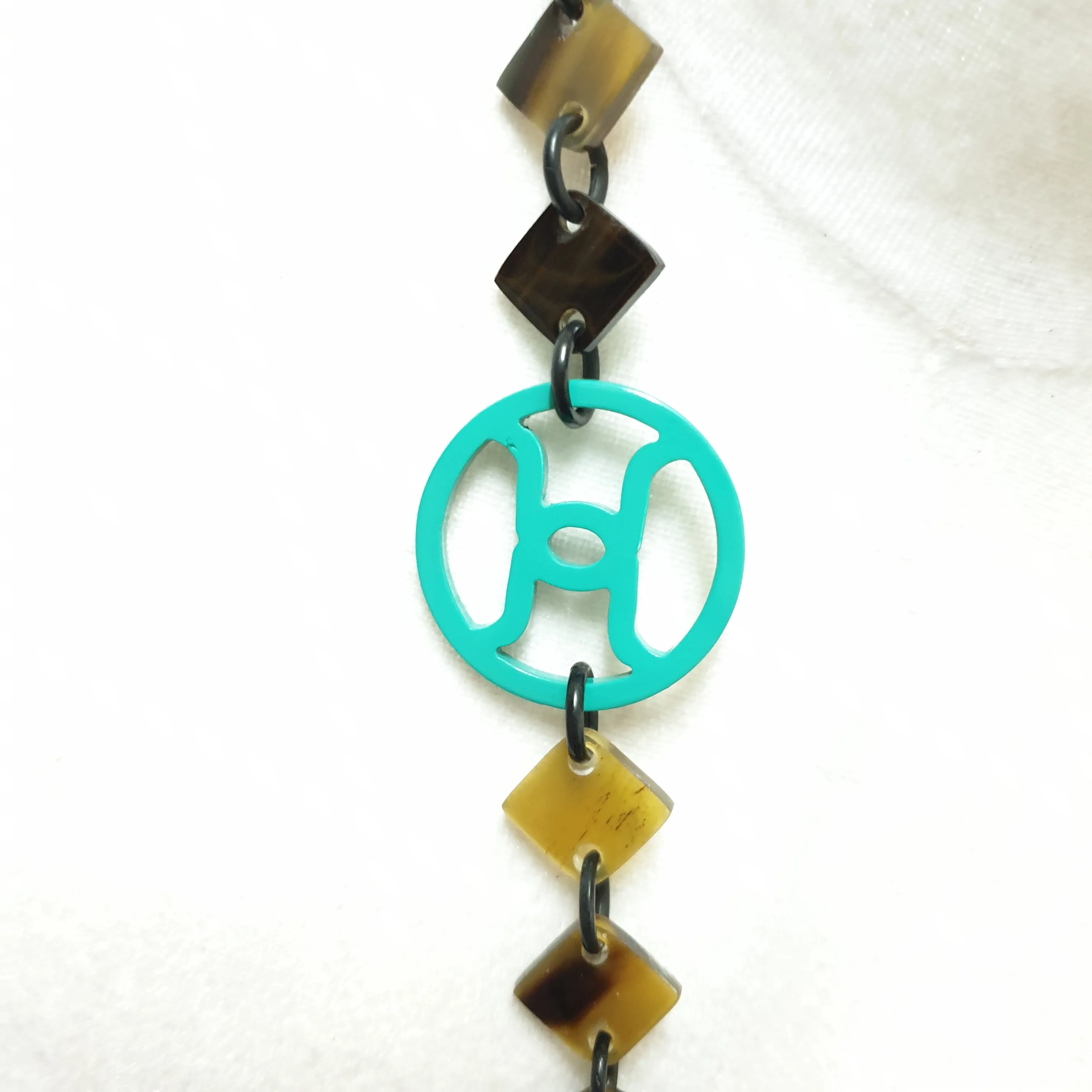 Stunning Trendy Necklace J18214, Handmade Buffalo Horn from Vietnam.