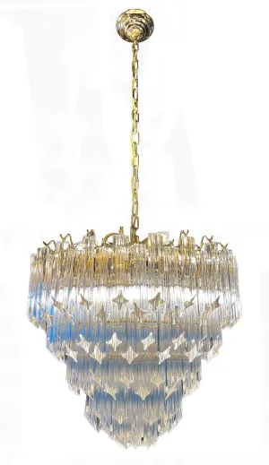 Stunning vintage 1960s-70s Venini Quadrilobo Four Tiered Chandelier