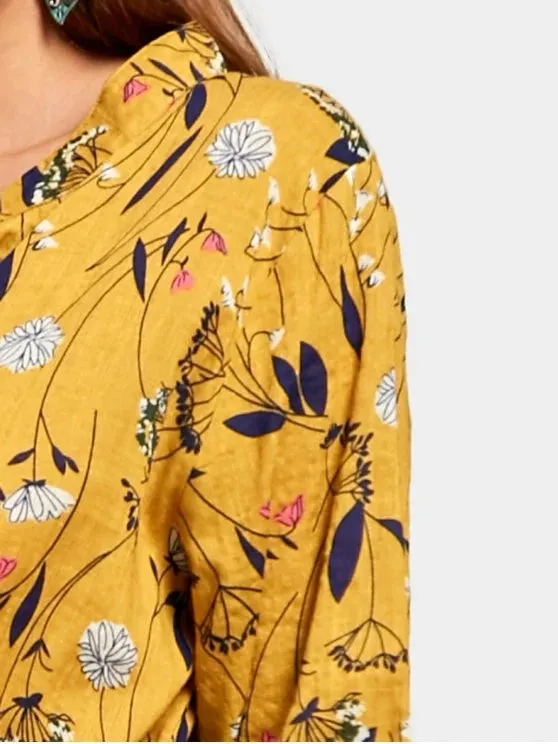 TastyHottie - Stunning Drawstring Waist Long Sleeve Floral Dress