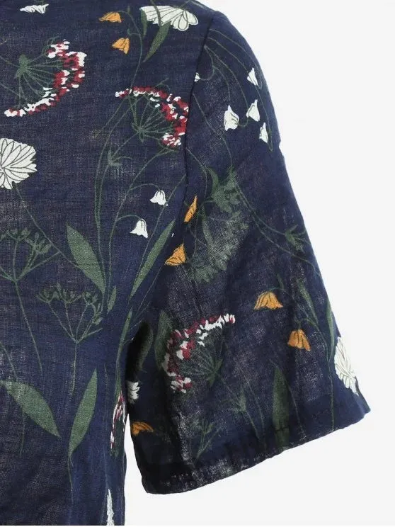 TastyHottie - Stunning Floral Print Drawstring Dress