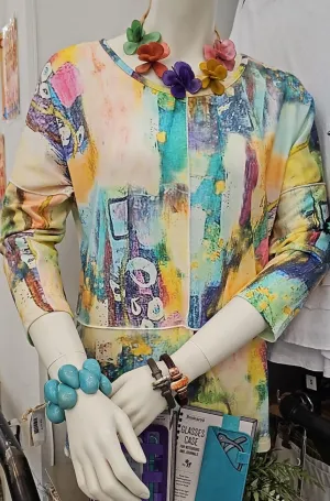 Top - Colby 3/4 Sleeve Multi Colored - 24T45C35
