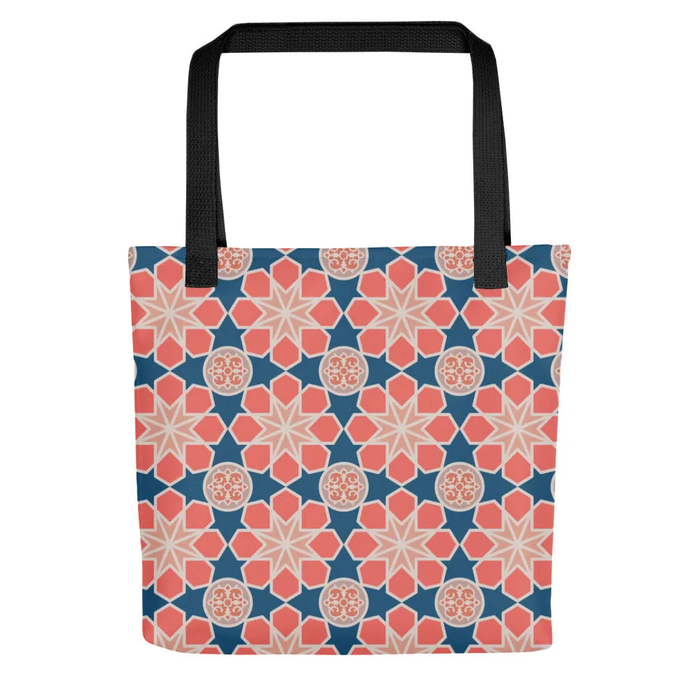Tote bag - Geometric Arabesque Mash up in Pink