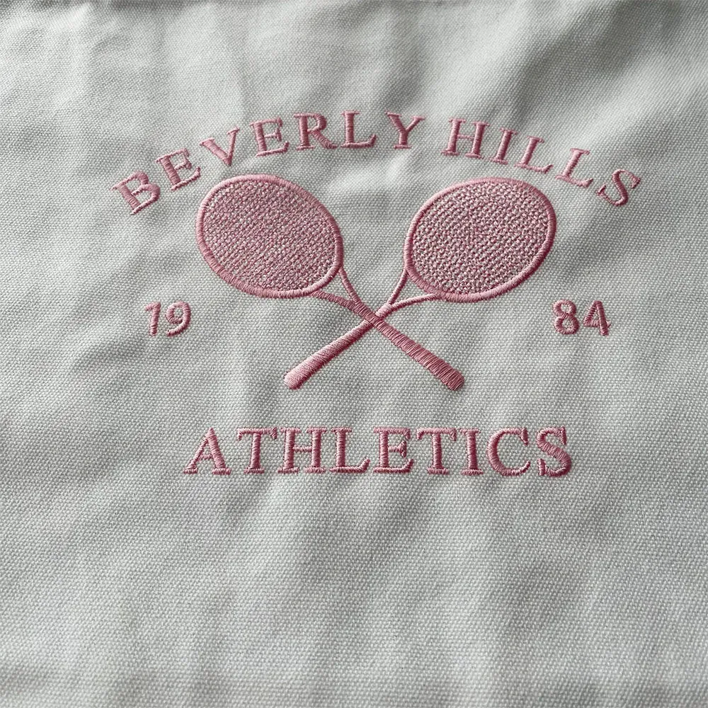 UAKISS  -  Beverly Hills 1984 Athletics Tennis Embroidered Fashion Women Canvas Shopping Bag Vintage Style Aesthetic Handbag Tote Bag