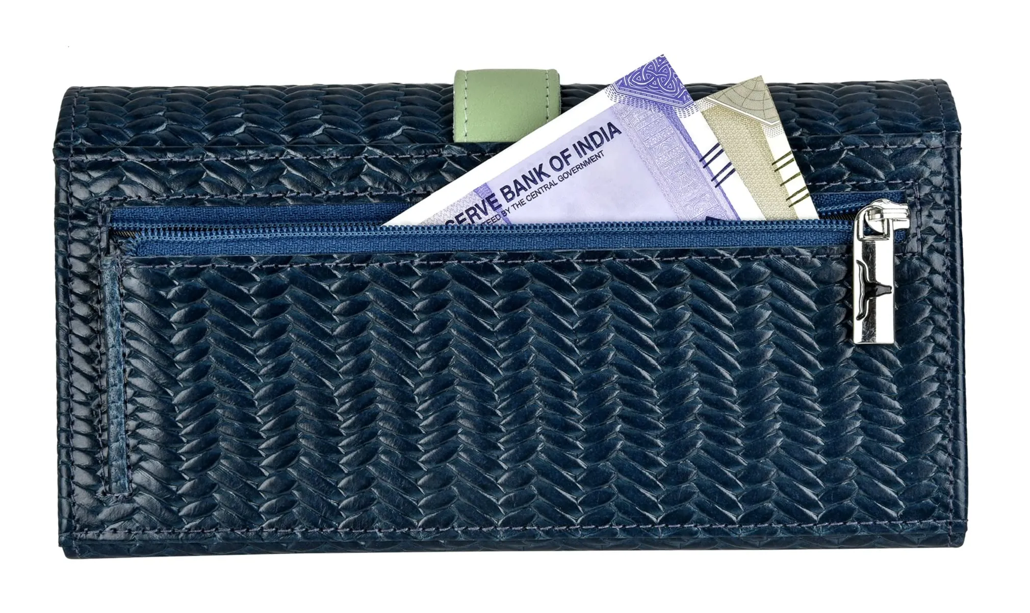 URBAN FOREST Danny Blue/Mint Green Leather Wallet for Women