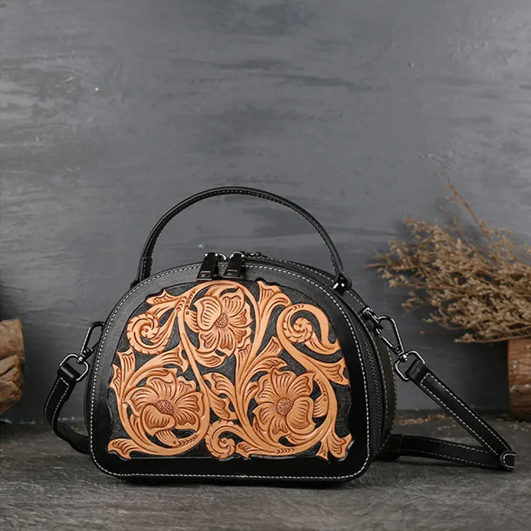 Vintage Women's Genuine Leather Handbags Leather Crossbody Bag Purse For Women