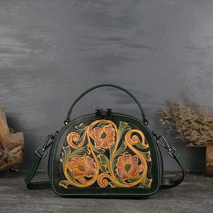 Vintage Women's Genuine Leather Handbags Leather Crossbody Bag Purse For Women