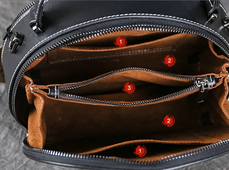 Vintage Women's Genuine Leather Handbags Leather Crossbody Bag Purse For Women